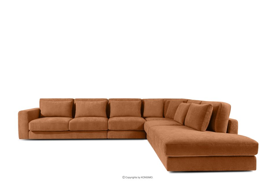 VERUS Großes bequemes Ecksofa für das Wohnzimmer Gewebestoff rechts rot rot - Foto 2