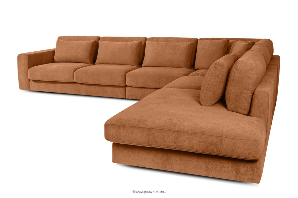 VERUS Großes bequemes Ecksofa für das Wohnzimmer Gewebestoff rechts rot rot - Foto 3