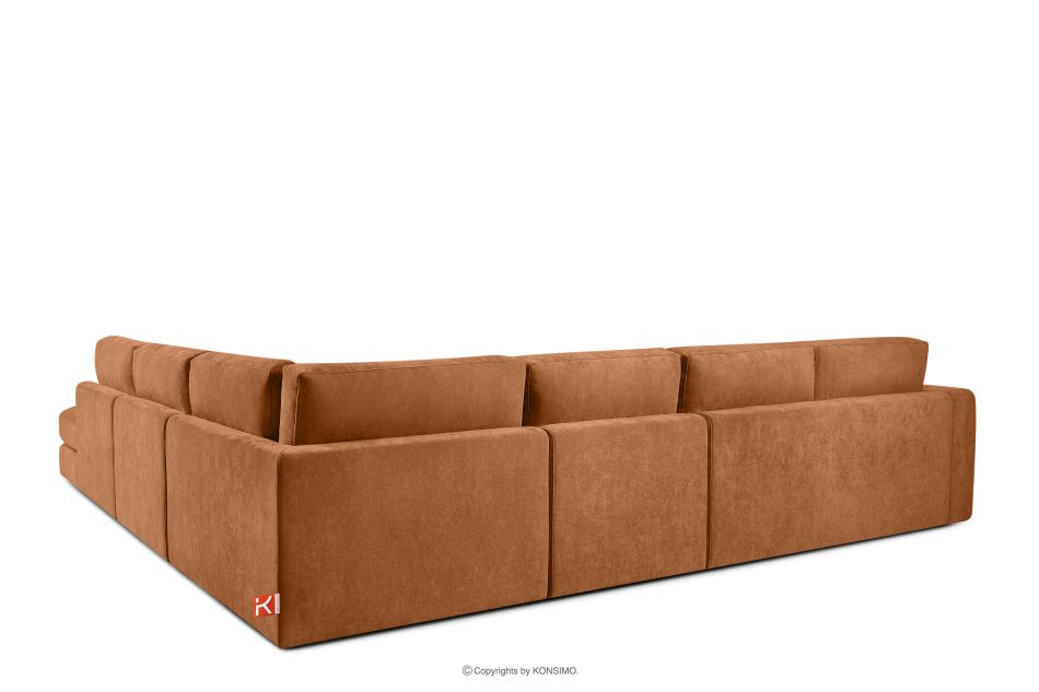 VERUS Großes bequemes Ecksofa für das Wohnzimmer Gewebestoff rechts rot rot - Foto 4