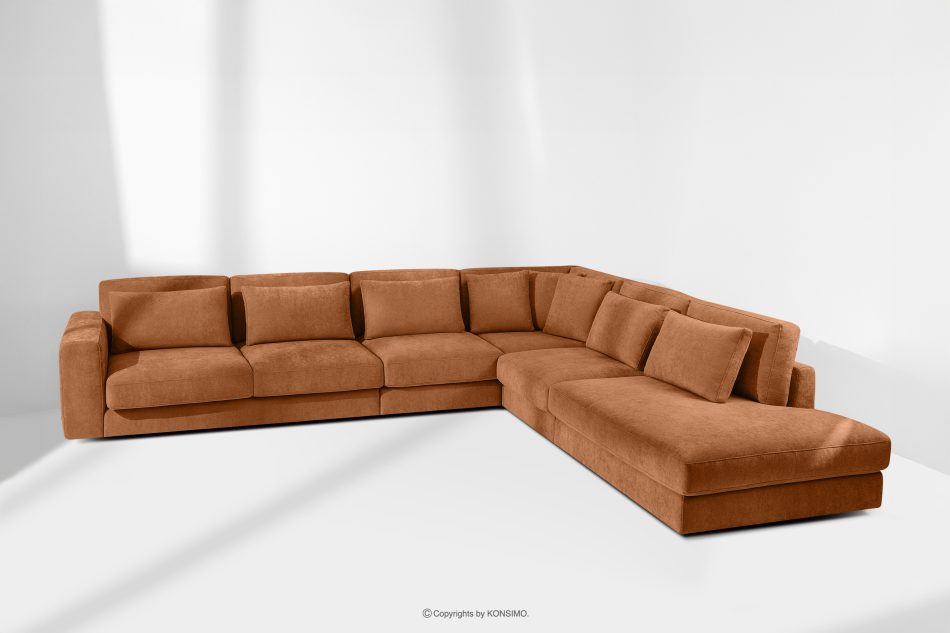 VERUS Großes bequemes Ecksofa für das Wohnzimmer Gewebestoff rechts rot rot - Foto 18