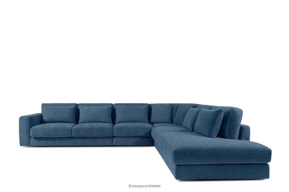 VERUS Großes Ecksofa für das Wohnzimmer aus Gewebestoff rechts dunkelblau dunkelblau - Foto 2