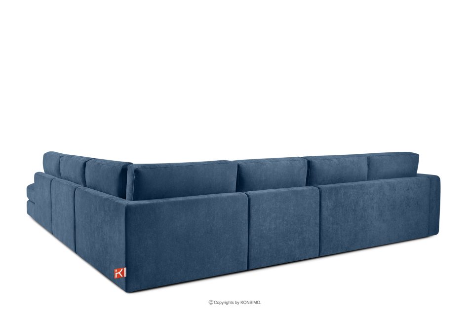 VERUS Großes Ecksofa für das Wohnzimmer aus Gewebestoff rechts dunkelblau dunkelblau - Foto 4