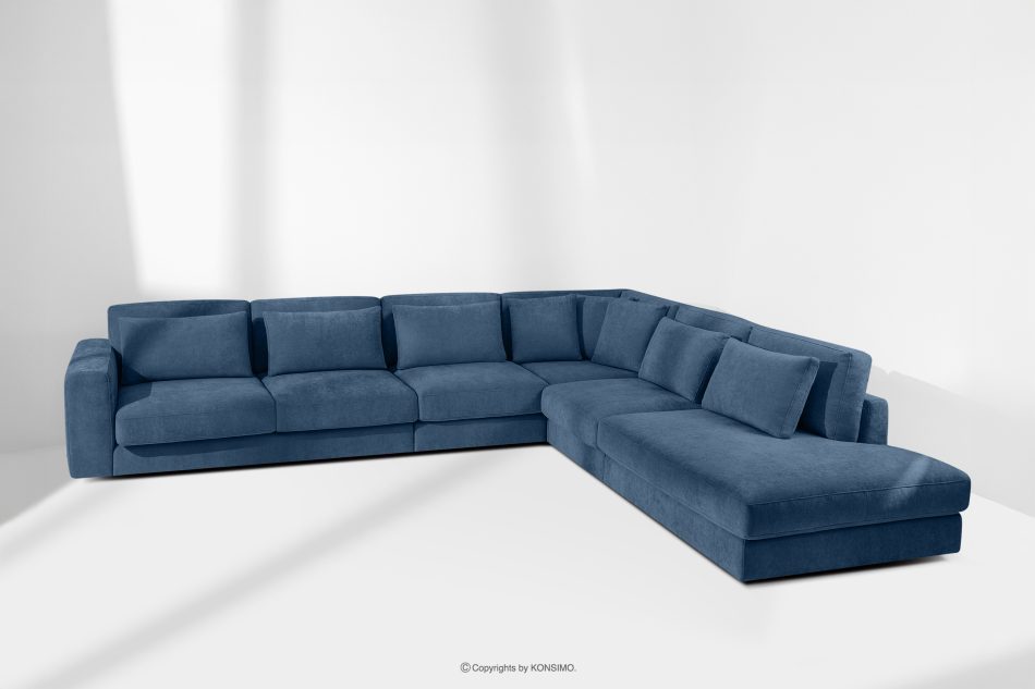 VERUS Großes Ecksofa für das Wohnzimmer aus Gewebestoff rechts dunkelblau dunkelblau - Foto 18