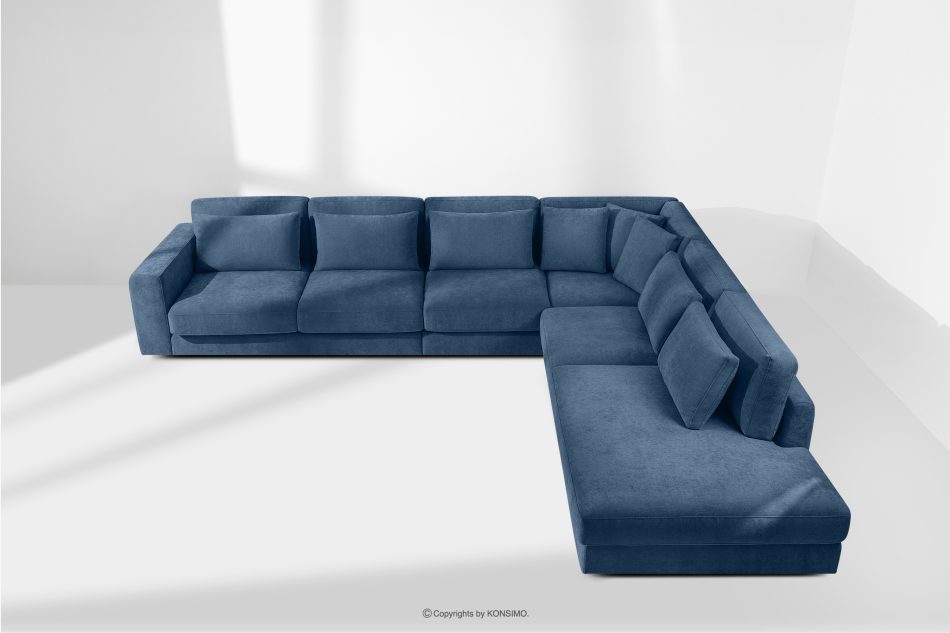 VERUS Großes Ecksofa für das Wohnzimmer aus Gewebestoff rechts dunkelblau dunkelblau - Foto 19