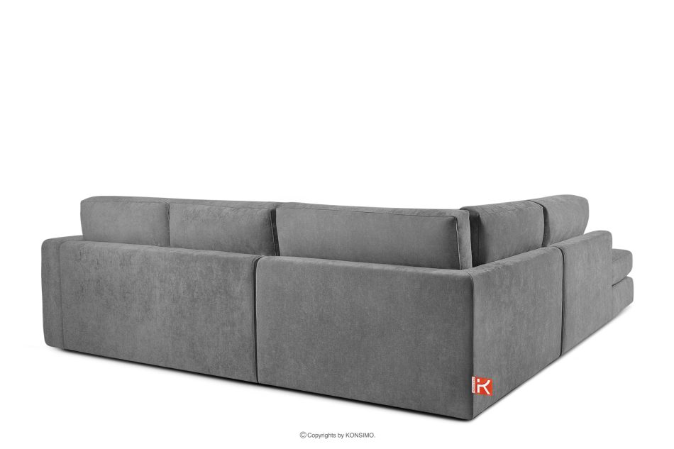 VERUS Großes Ecksofa aus geflochtenem Stoff links dunkelgrau dunkelgrau - Foto 4