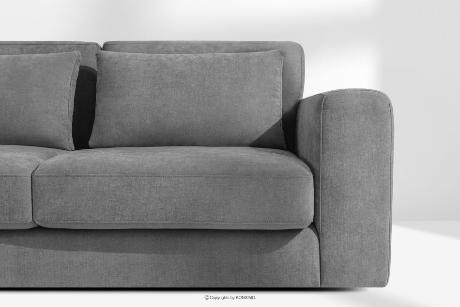 VERUS Großes Ecksofa aus geflochtenem Stoff links dunkelgrau dunkelgrau - Foto 5