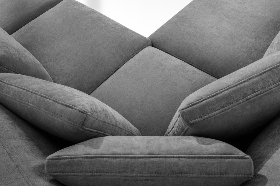 VERUS Großes Ecksofa aus geflochtenem Stoff links dunkelgrau dunkelgrau - Foto 10