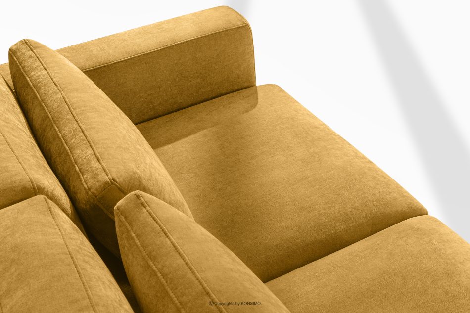 VERUS Großes Ecksofa aus geflochtenem Stoff links gelb gelb - Foto 6