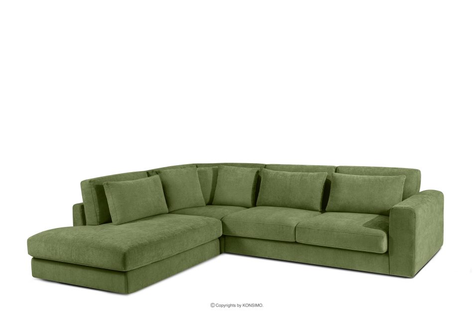 VERUS Großes Ecksofa aus geflochtenem Stoff links grün grün - Foto 0