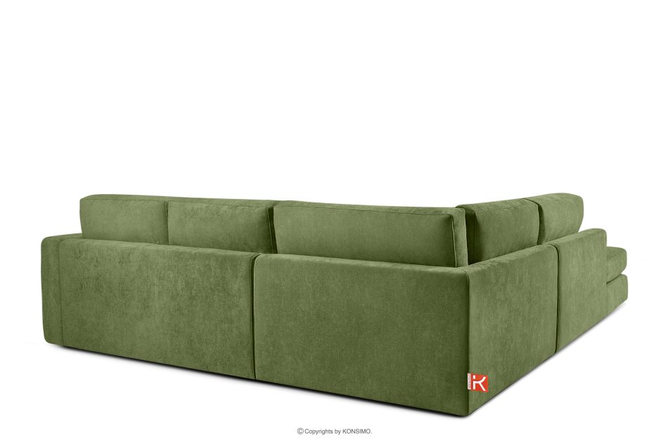 VERUS Großes Ecksofa aus geflochtenem Stoff links grün grün - Foto 4