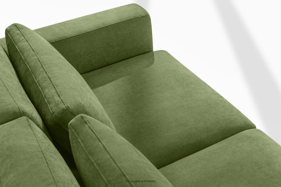 VERUS Großes Ecksofa aus geflochtenem Stoff links grün grün - Foto 6