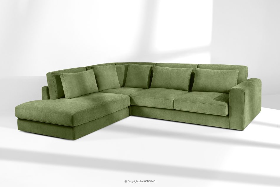 VERUS Großes Ecksofa aus geflochtenem Stoff links grün grün - Foto 18