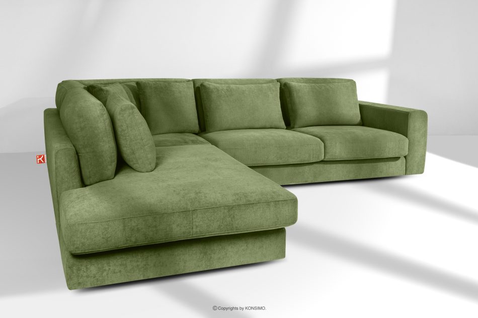 VERUS Großes Ecksofa aus geflochtenem Stoff links grün grün - Foto 19