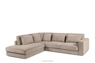 Großes bequemes Ecksofa für das Wohnzimmer Gewebestoff links beige