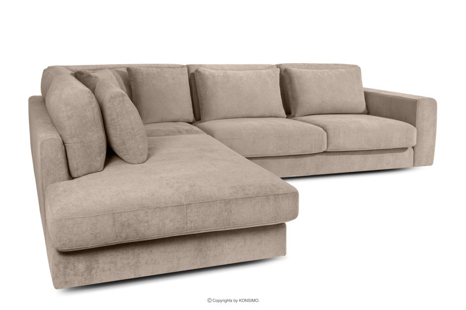 VERUS Großes bequemes Ecksofa für das Wohnzimmer Gewebestoff links beige beige - Foto 3