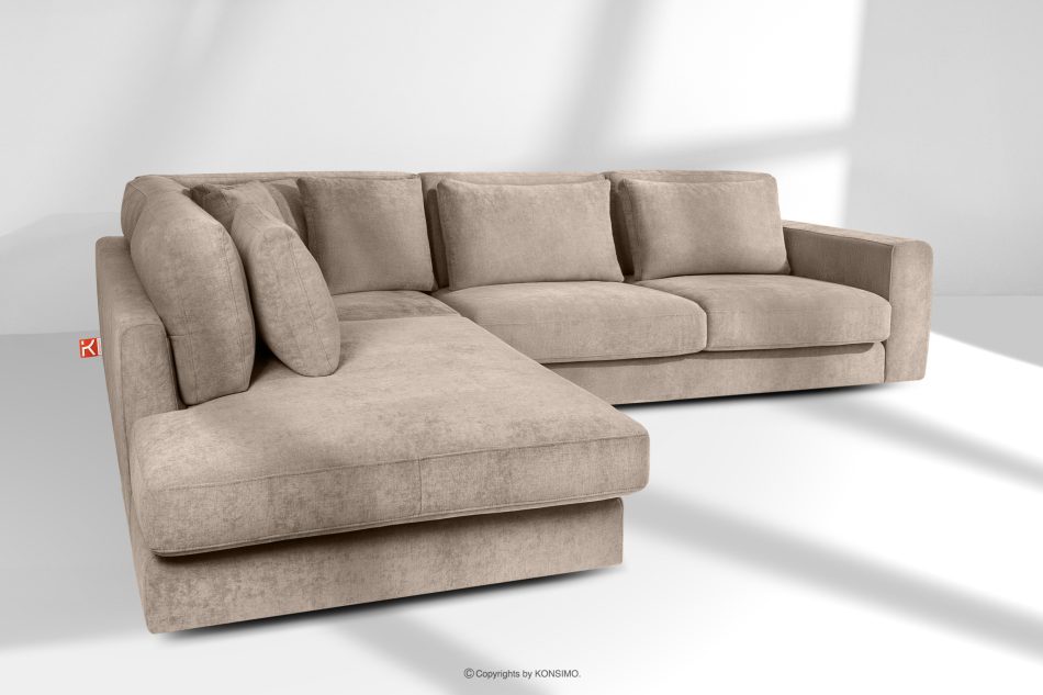 VERUS Großes bequemes Ecksofa für das Wohnzimmer Gewebestoff links beige beige - Foto 19