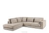 Großes bequemes Ecksofa für das Wohnzimmer Gewebestoff links hellbeige