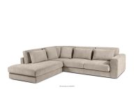 Großes bequemes Ecksofa für das Wohnzimmer Gewebestoff links hellbeige