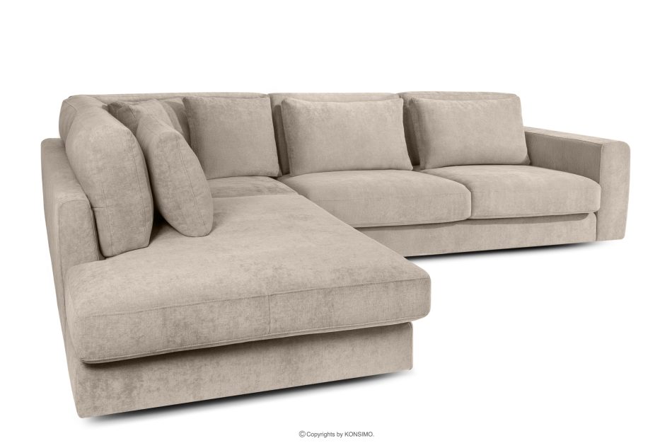 VERUS Großes bequemes Ecksofa für das Wohnzimmer Gewebestoff links hellbeige hellbeige - Foto 3