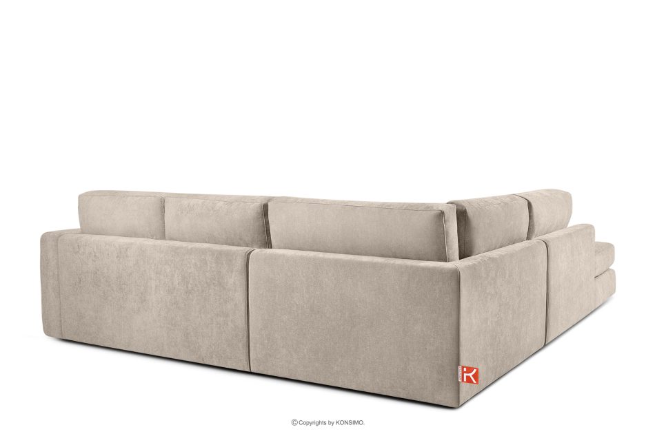 VERUS Großes bequemes Ecksofa für das Wohnzimmer Gewebestoff links hellbeige hellbeige - Foto 4