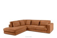 Großes bequemes Ecksofa für das Wohnzimmer Gewebestoff links rotbraun