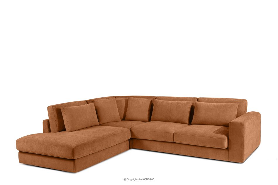 VERUS Großes bequemes Ecksofa für das Wohnzimmer Gewebestoff links rotbraun rot - Foto 0