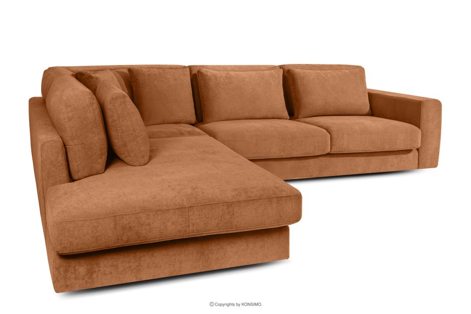 VERUS Großes bequemes Ecksofa für das Wohnzimmer Gewebestoff links rotbraun rot - Foto 3