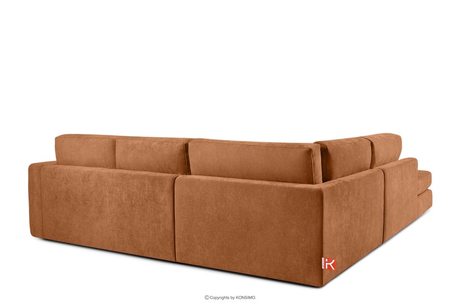 VERUS Großes bequemes Ecksofa für das Wohnzimmer Gewebestoff links rotbraun rot - Foto 4