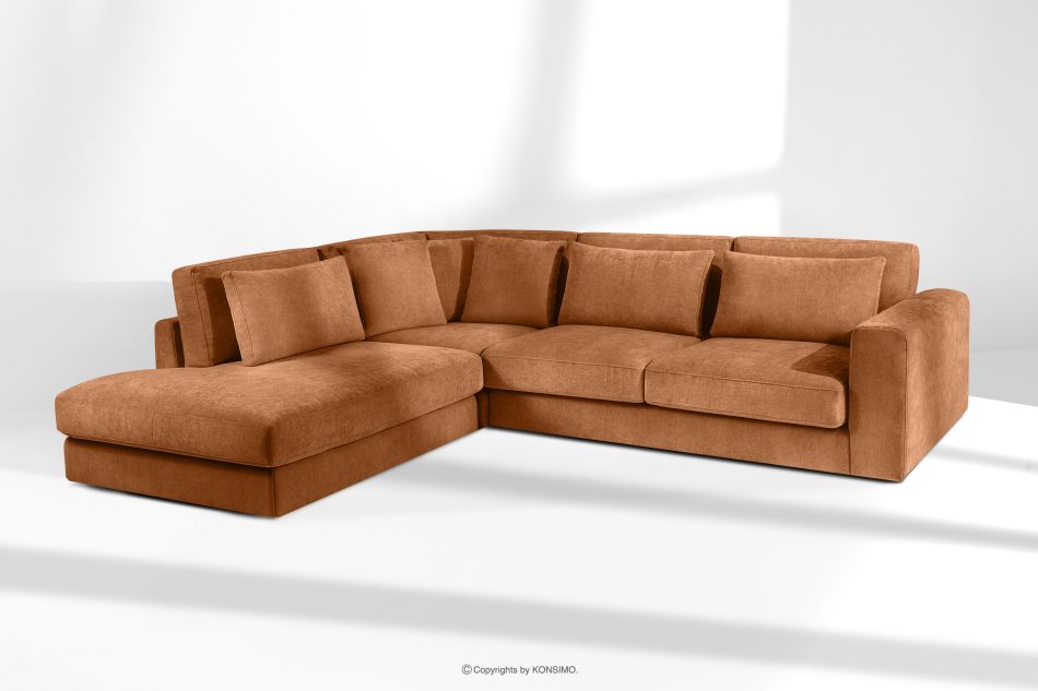 VERUS Großes bequemes Ecksofa für das Wohnzimmer Gewebestoff links rotbraun rot - Foto 18