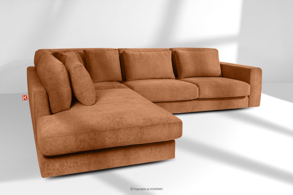 VERUS Großes bequemes Ecksofa für das Wohnzimmer Gewebestoff links rotbraun rot - Foto 19