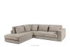 Großes bequemes Ecksofa für das Wohnzimmer Gewebestoff links grau-beige