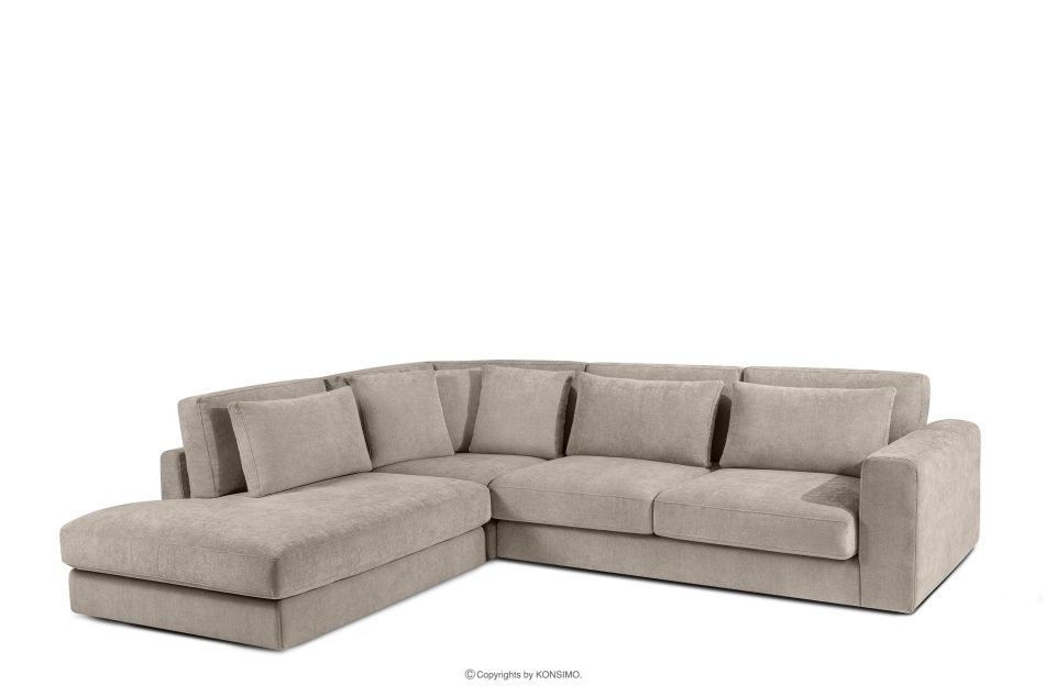 VERUS Großes bequemes Ecksofa für das Wohnzimmer Gewebestoff links grau-beige graubeige - Foto 0