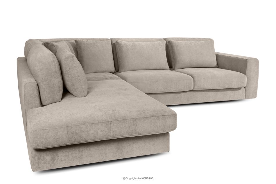 VERUS Großes bequemes Ecksofa für das Wohnzimmer Gewebestoff links grau-beige graubeige - Foto 3