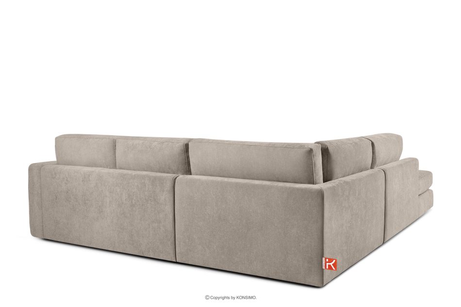 VERUS Großes bequemes Ecksofa für das Wohnzimmer Gewebestoff links grau-beige graubeige - Foto 4