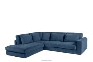 Großes Ecksofa aus geflochtenem Stoff links dunkelblau