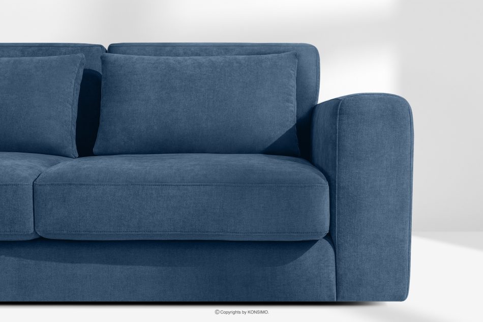 VERUS Großes Ecksofa aus geflochtenem Stoff links dunkelblau dunkelblau - Foto 5