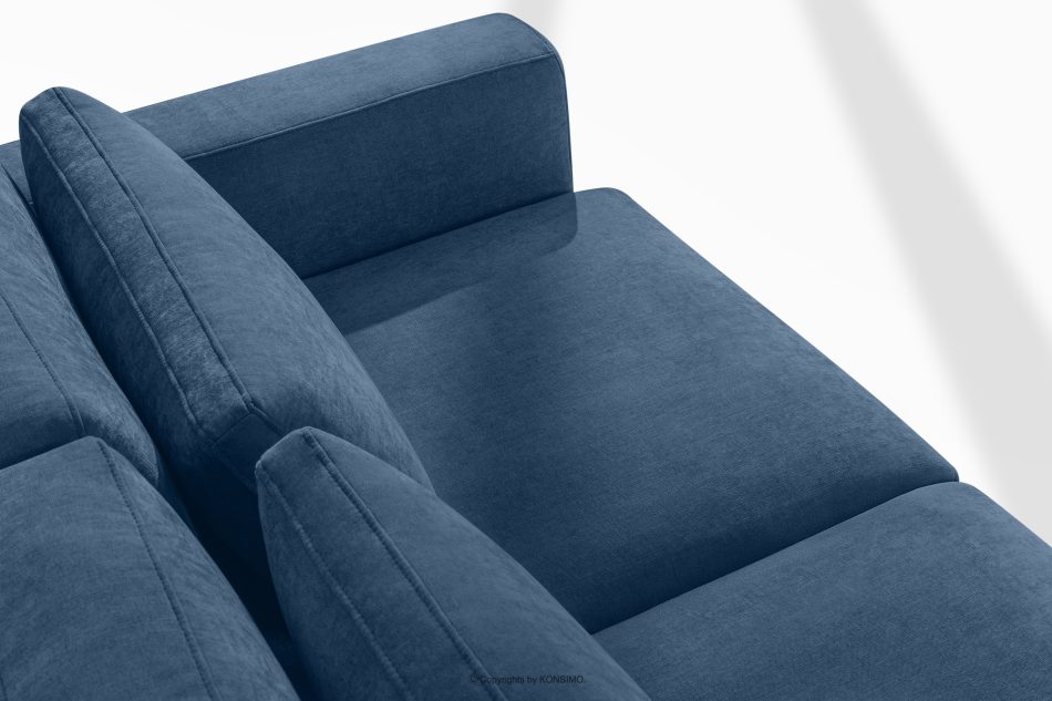 VERUS Großes Ecksofa aus geflochtenem Stoff links dunkelblau dunkelblau - Foto 6