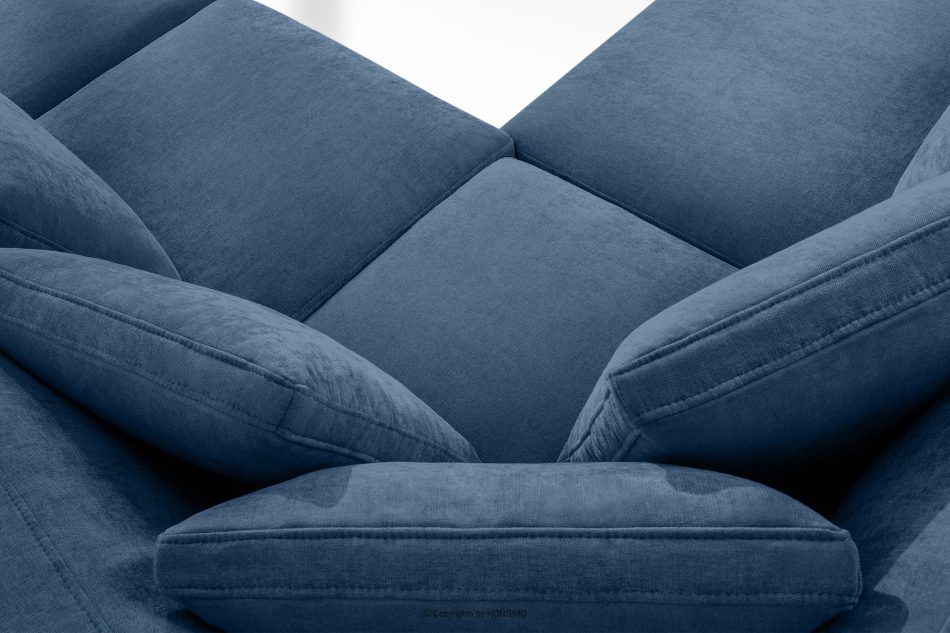 VERUS Großes Ecksofa aus geflochtenem Stoff links dunkelblau dunkelblau - Foto 10