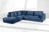 VERUS Großes Ecksofa aus geflochtenem Stoff links dunkelblau dunkelblau - Foto 19