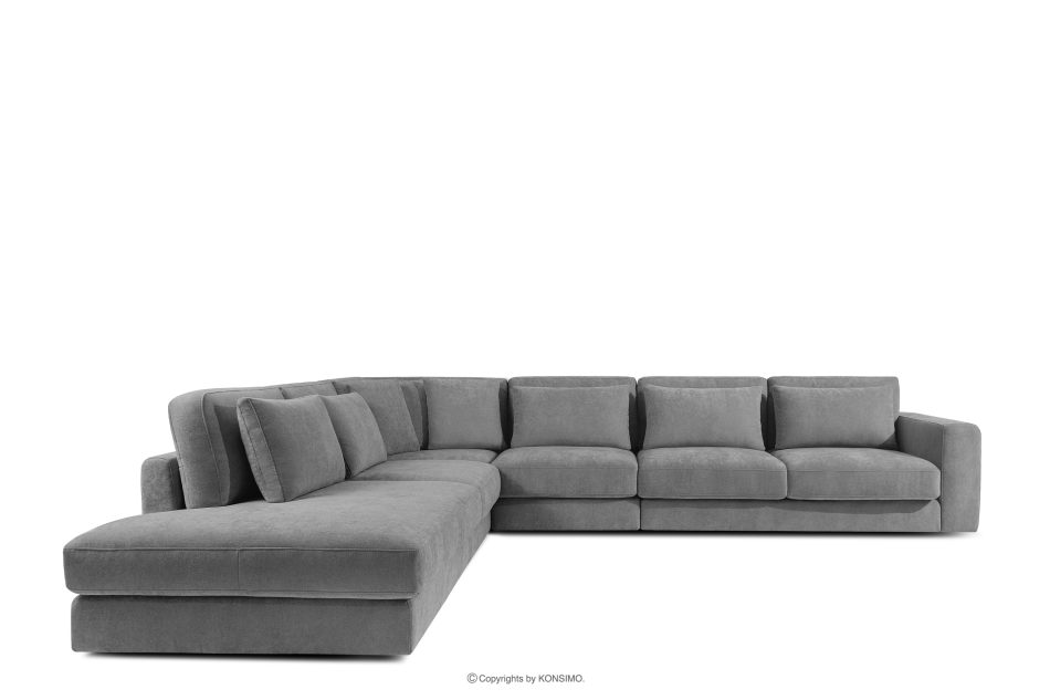 VERUS Großes Ecksofa für das Wohnzimmer aus Gewebestoff links dunkelgrau dunkelgrau - Foto 2