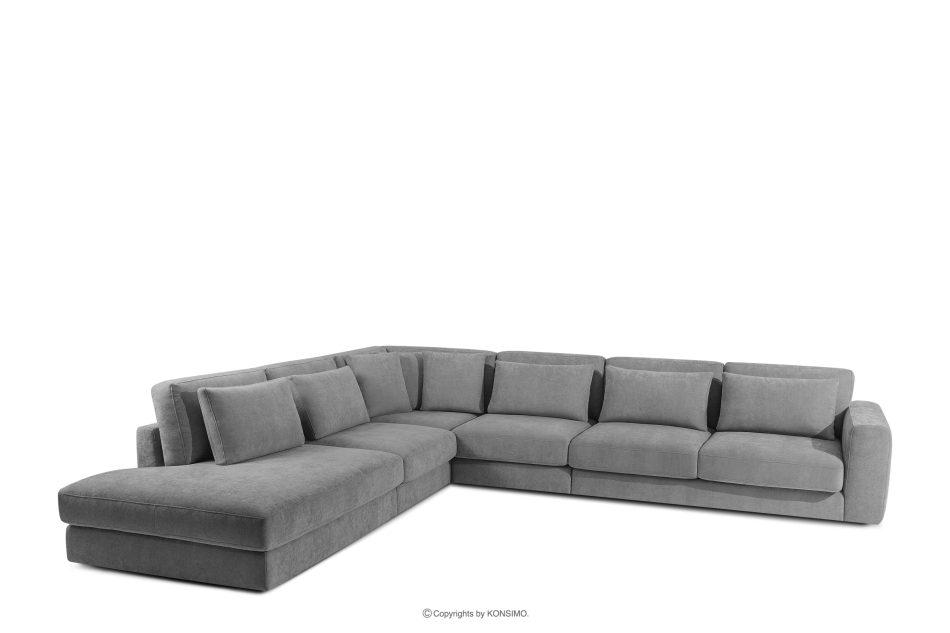 VERUS Großes Ecksofa für das Wohnzimmer aus Gewebestoff links dunkelgrau dunkelgrau - Foto 0