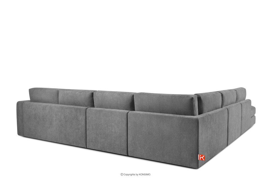 VERUS Großes Ecksofa für das Wohnzimmer aus Gewebestoff links dunkelgrau dunkelgrau - Foto 4