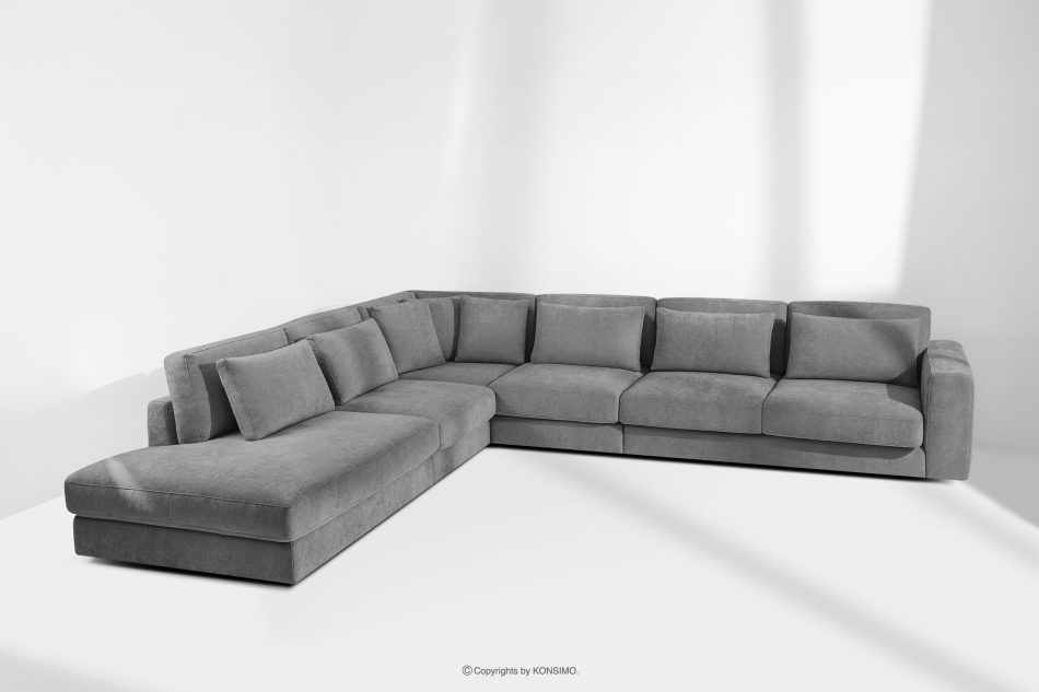 VERUS Großes Ecksofa für das Wohnzimmer aus Gewebestoff links dunkelgrau dunkelgrau - Foto 18