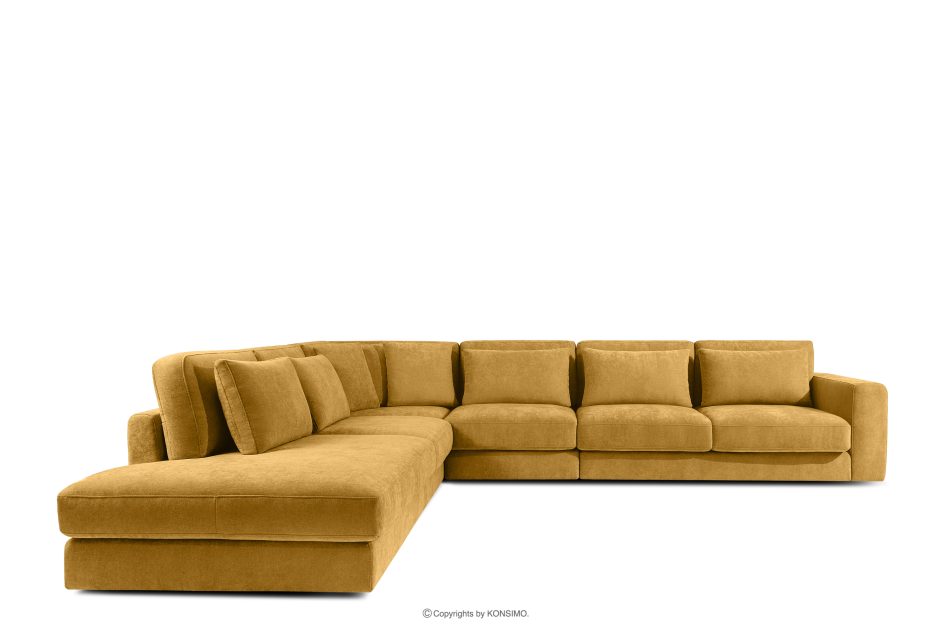 VERUS Großes Ecksofa für das Wohnzimmer aus Gewebestoff links gelb gelb - Foto 2