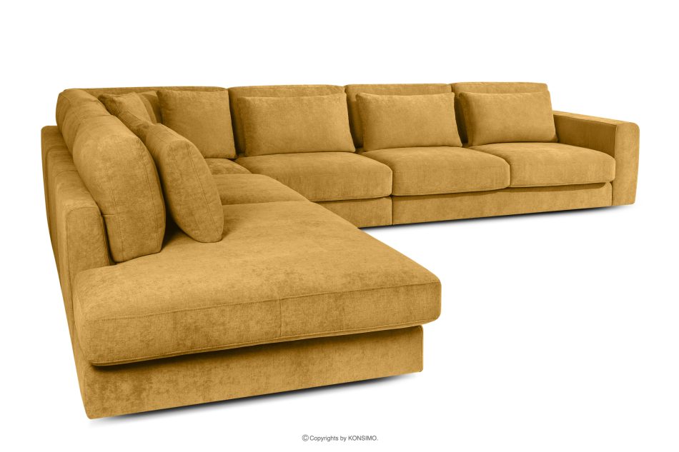 VERUS Großes Ecksofa für das Wohnzimmer aus Gewebestoff links gelb gelb - Foto 3