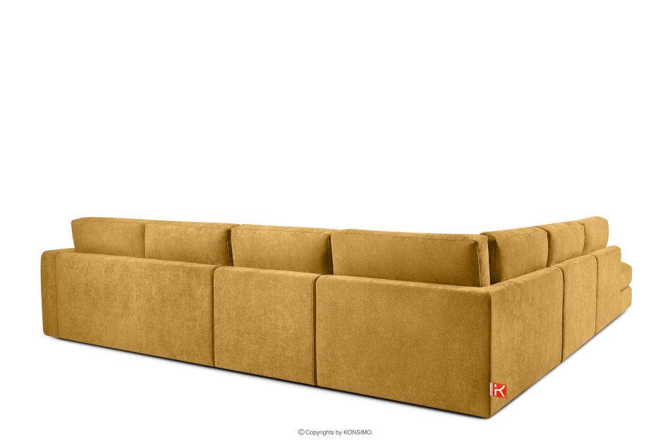 VERUS Großes Ecksofa für das Wohnzimmer aus Gewebestoff links gelb gelb - Foto 4