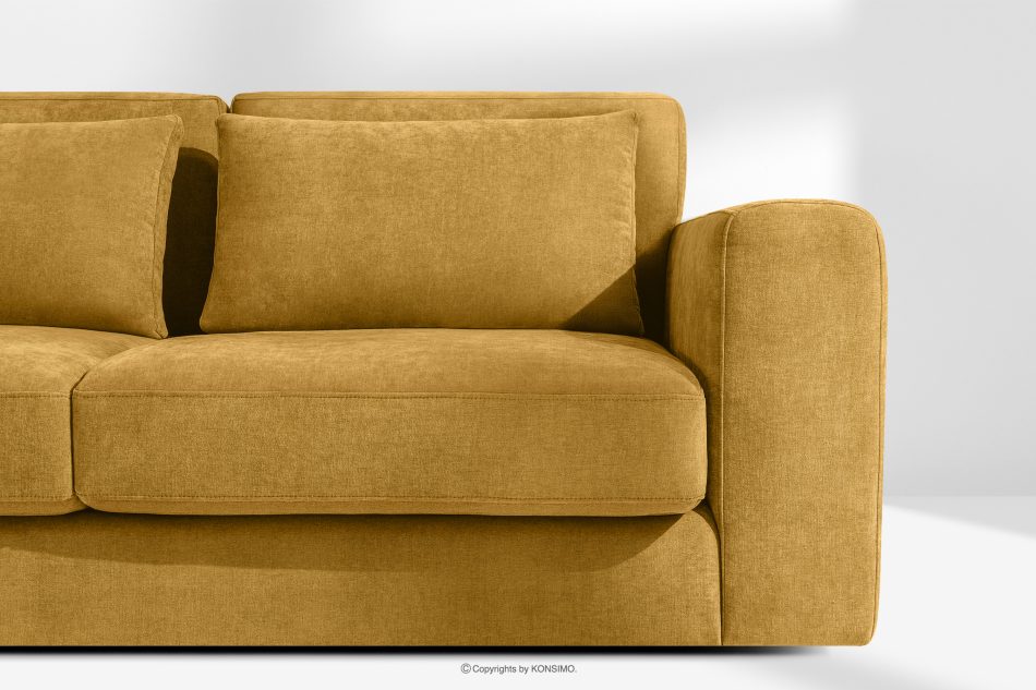 VERUS Großes Ecksofa für das Wohnzimmer aus Gewebestoff links gelb gelb - Foto 5