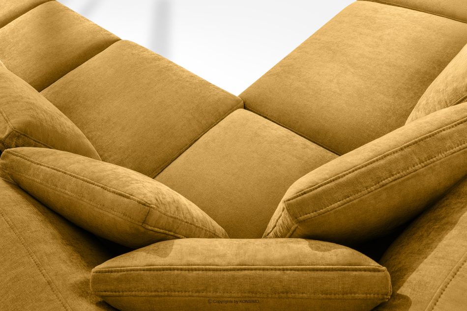 VERUS Großes Ecksofa für das Wohnzimmer aus Gewebestoff links gelb gelb - Foto 10