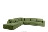 Großes Ecksofa für das Wohnzimmer aus Gewebestoff links grün