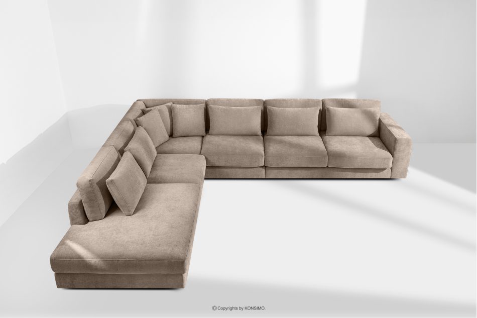 VERUS Großes bequemes Ecksofa für das Wohnzimmer Gewebestoff links beige beige - Foto 19